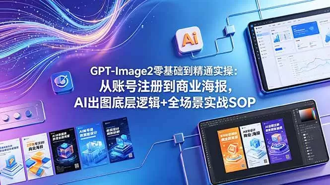 （18835期）GPT-Image2零基础到精通实操：从账号注册到商业海报，AI出图底层逻辑+全场景实战SOP