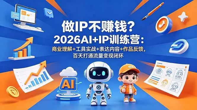 （18839期）做IP不赚钱？2026AI+IP训练营：商业理解+工具实战+表达内容+作品反馈，百天打通流量变现闭环