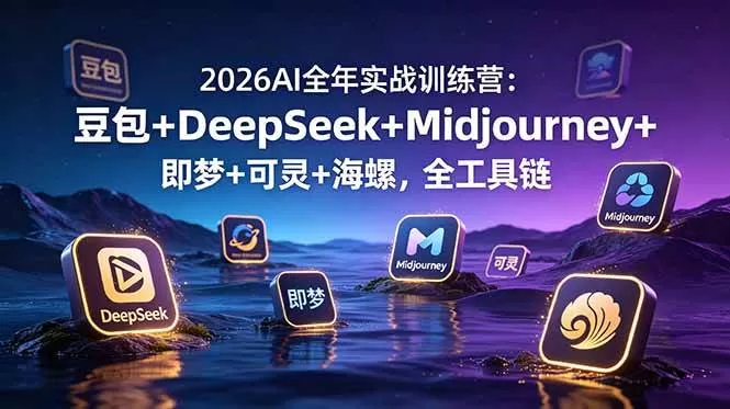 (19038期)2026AI全年实战训练营:豆包+DeepSeek+Midjourney+即梦+可灵+海螺,全工具链 (19038期)2026AI全年实战训练营:豆包+DeepSeek+Midjourney+即梦+可灵+海螺,全工具链