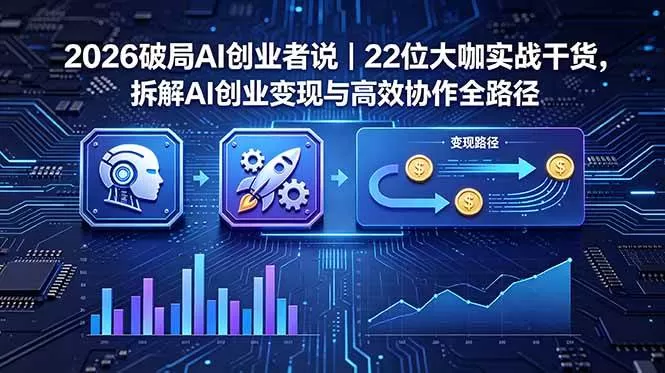 （18628期）2026 破局 AI 创业者说｜22 位大咖实战干货，拆解 AI 创业变现与高效协作全路径