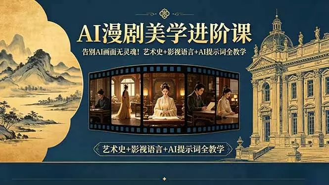 （18802期）告别AI画面无灵魂！AI漫剧美学进阶课-更新，艺术史+影视语言+AI提示词全教学