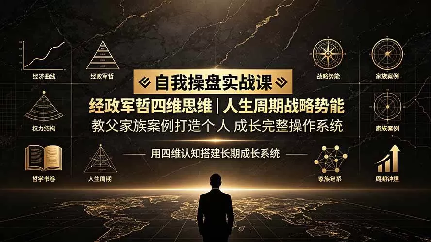 （19398期）自我操盘实战课：经政军哲四维思维｜人生周期战略势能｜教父家族案例打造个人成长完整操作系统
