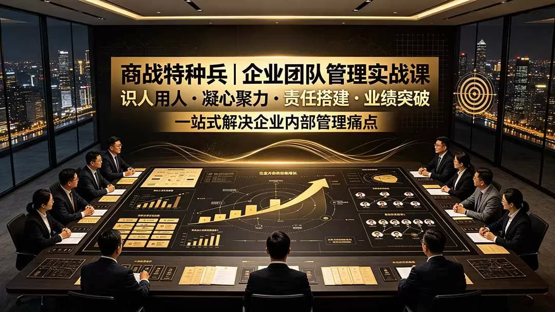 （19534期）商战特种兵｜企业团队管理实战课：识人用人｜凝心聚力｜责任搭建｜业绩突破，一站式解决企业内部管理痛点