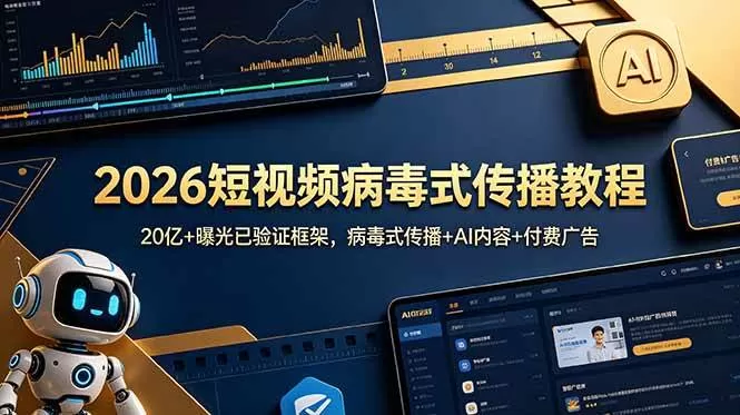 （18986期）2026短视频病毒式传播教程：20亿+曝光已验证框架，病毒式传播+AI内容+付费广告