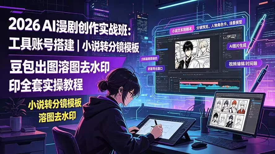 （19433期）2026AI漫剧创作实战班：工具账号搭建｜小说转分镜模板｜豆包出图溶图去水印全套实操教程
