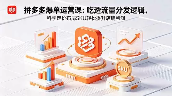 （18577期）拼多多爆单运营实战课：吃透流量分发逻辑，科学定价布局SKU轻松提升店铺利润