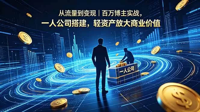 （18645期）从流量到变现｜百万博主实战，一人公司搭建，轻资产放大商业价值