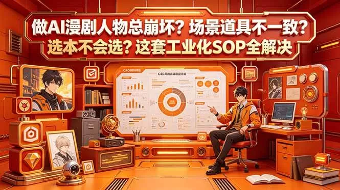 （18850期）做AI漫剧人物总崩坏？场景道具不一致？选本不会选？这套工业化SOP全解决 (更新)