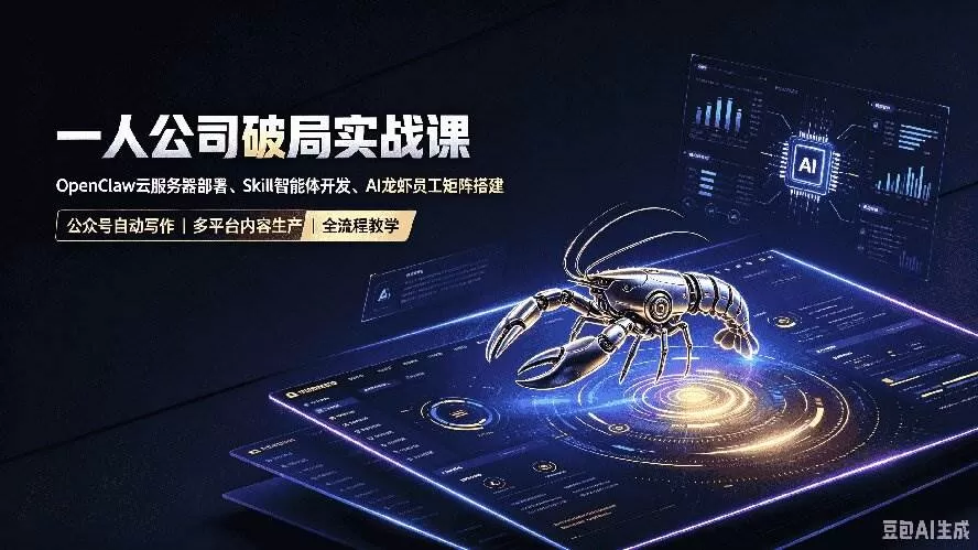 （19995期）一人公司破局实战课｜OpenClaw云服务器部署、Skill智能体开发、AI龙虾员工矩阵搭建，公众号自动写作与多平台内容…