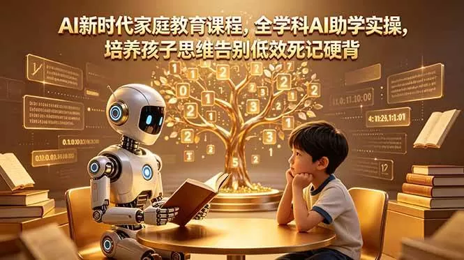 （18745期）AI新时代家庭教育课程，全学科AI助学实操，培养孩子思维告别低效死记硬背
