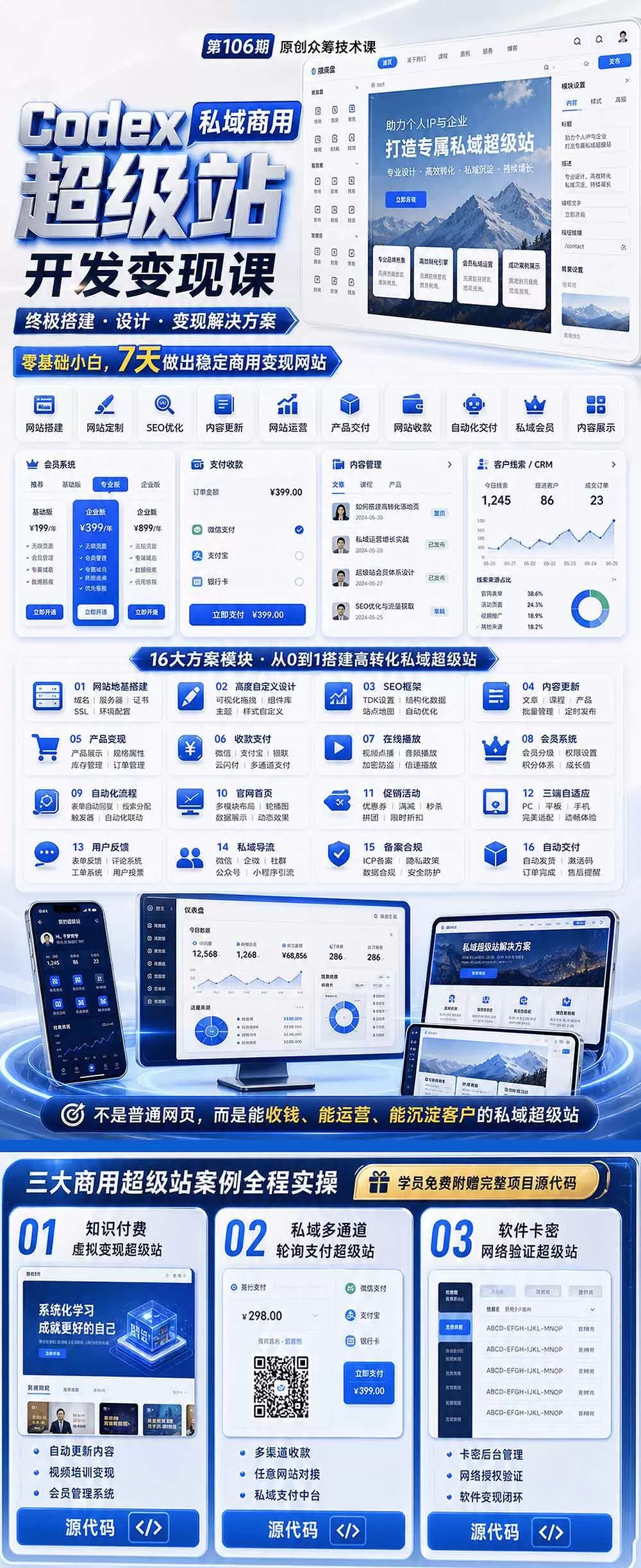 （19122期）Codex私域商用超级站Ai开发变现课106期-更新0630：不是普通网站，而是能收钱，能运营，能沉淀客户的私域超级站