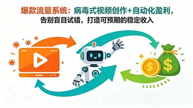 （18882期）爆款流量系统：病毒式视频创作+自动化盈利，告别盲目试错，打造可预期的稳定收入
