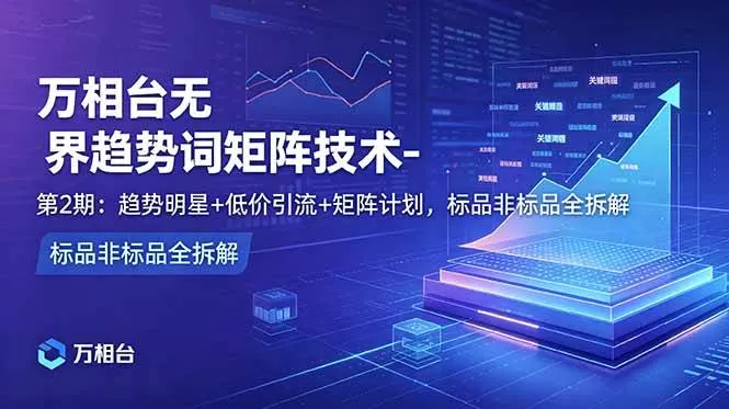 （18861期）万相台无界趋势词矩阵技术-第2期：趋势明星+低价引流+矩阵计划，标品非标品全拆解