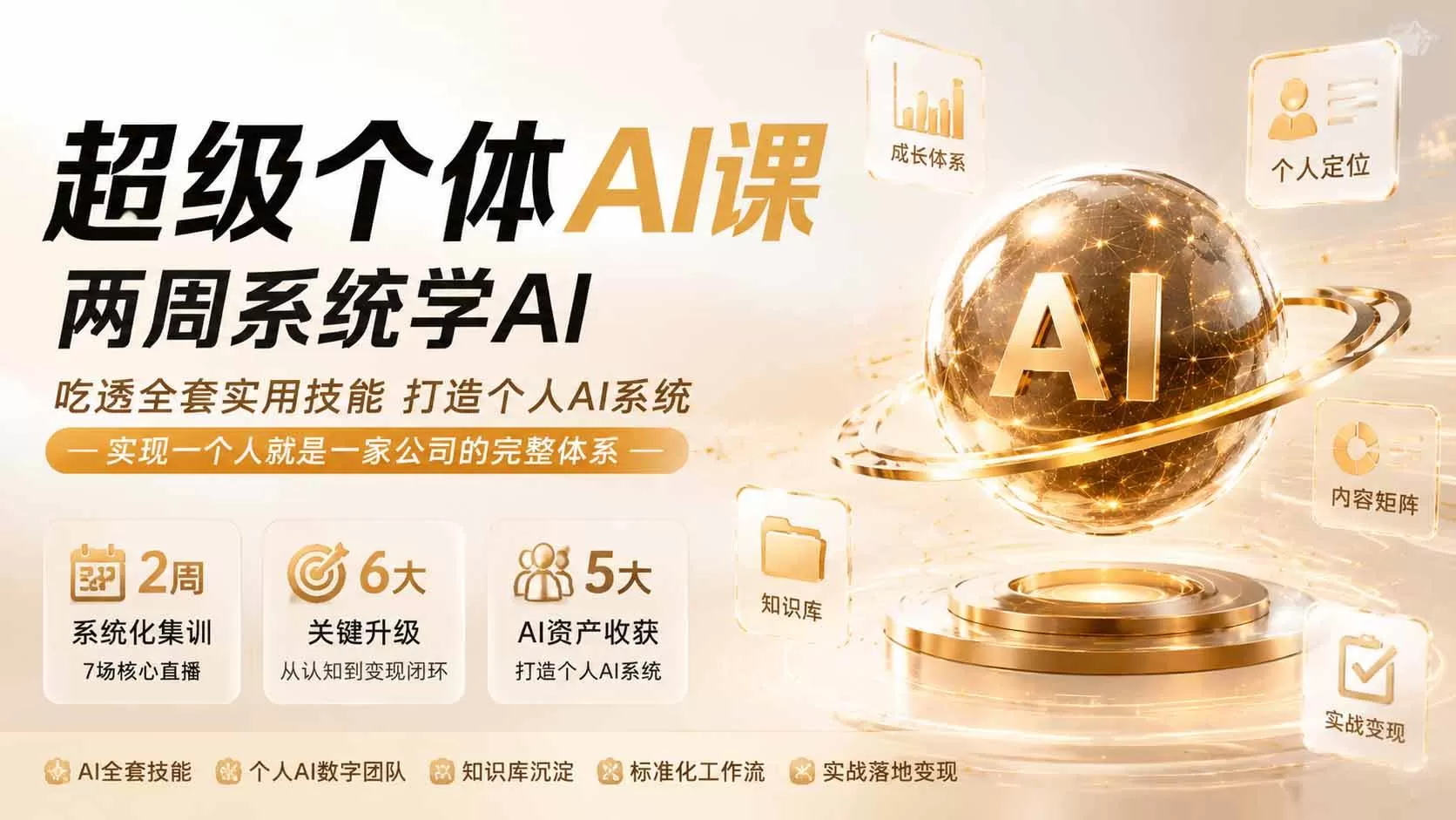 （19827期）超级个体AI课两周系统学AI；吃透全套实用技能打造个人AI系统，实现一个人就是一家公司的完整体系