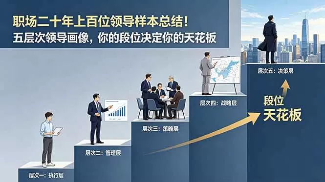 （18900期）付费文章：职场二十年上百位领导样本总结！五层次领导画像，你的段位决定你的天花板