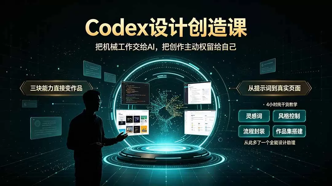 （19362期）Codex设计创造课-2期，小白也能掌握的Codex设计创造技巧，把机械工作交给AI，把创作主动权留给自己