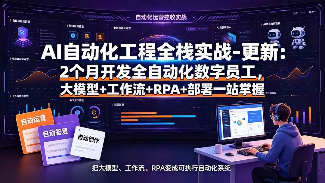 （19279期）AI自动化工程全栈实战-更新：2个月开发全自动化数字员工，大模型+工作流+RPA+部署一站式掌握