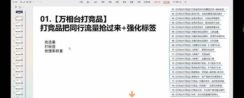 （19431期）老火电商03期万相台截流课：竞品多渠道筛选｜多计划测试递增｜全站联动拉新收割全套实操教学