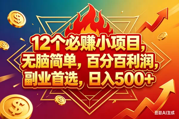 (18272期)12个必赚钱的小项目,百分百赚米,无脑简单,副业首选,日入600+ (18272期)12个必赚钱的小项目,百分百赚米,无脑简单,副业首选,日入600+