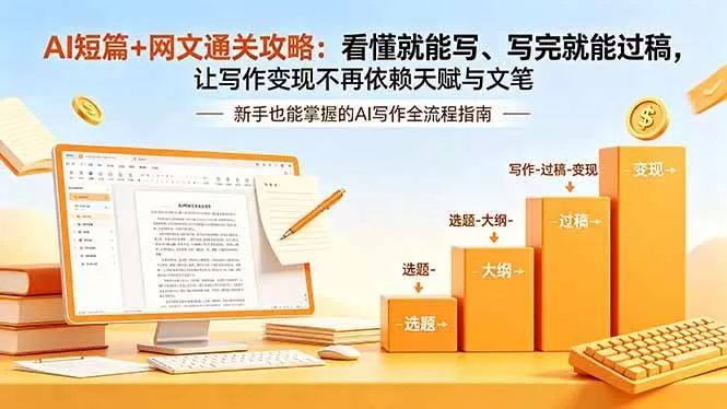 （18486期）AI短篇+网文通关攻略-更新4月：看懂就能写、写完就能过稿，让写作变现不再依赖天赋与文笔