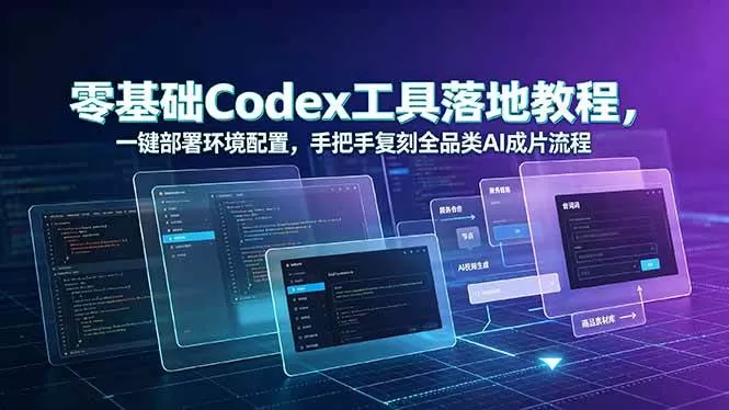（19152期）零基础Codex工具落地教程，一键部署环境配置，手把手复刻全品类AI成片流程