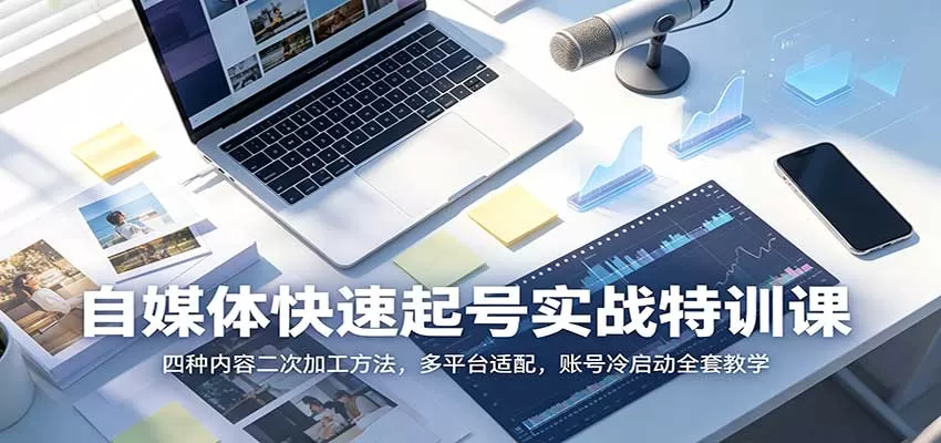 自媒体快速起号实战特训课：四种内容二次加工方法，多平台适配，账号冷启动全套教学